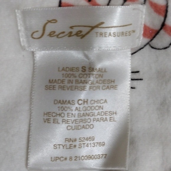 Secret Treasures Flannel Button Up Cat Print Maxi Nightgown Sleepwear Small - Picture 7 of 7